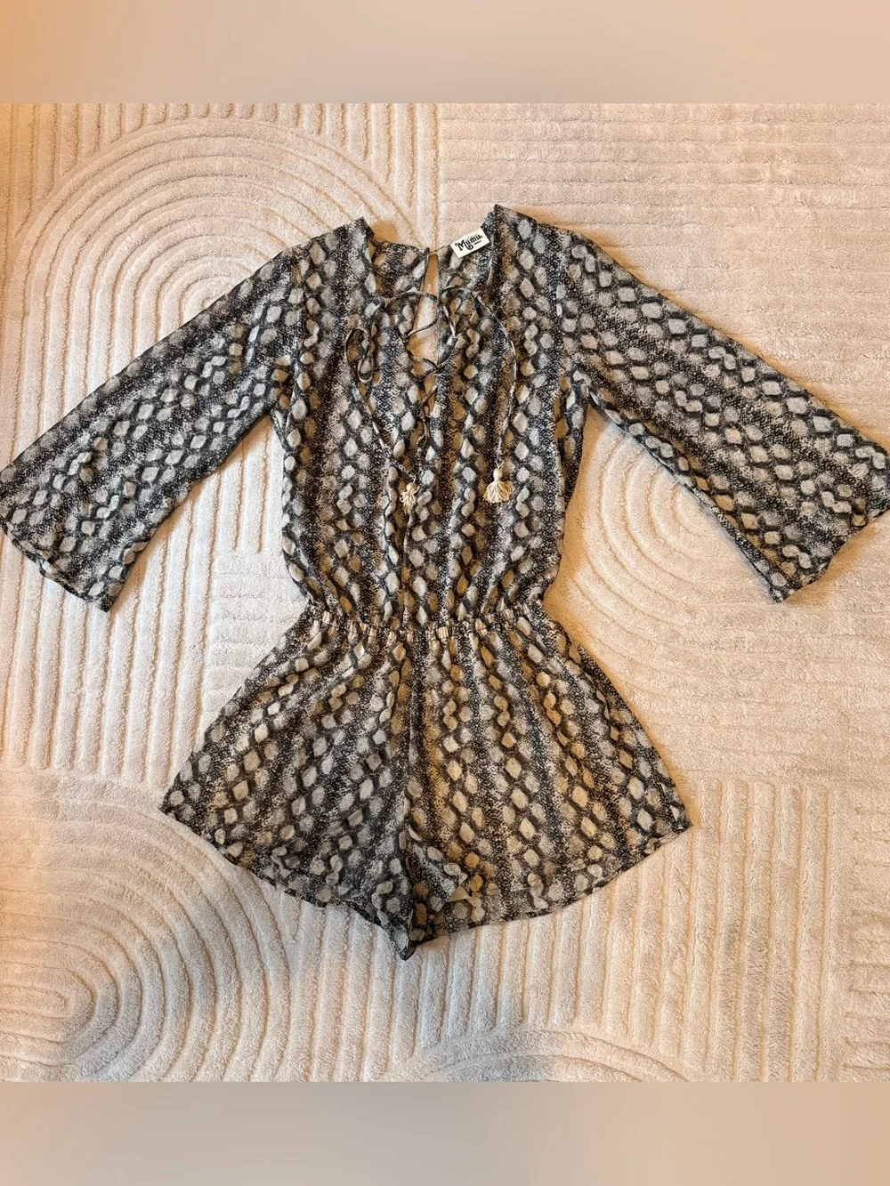 Show Me Your MuMu Snake Print Tie-Front Romper